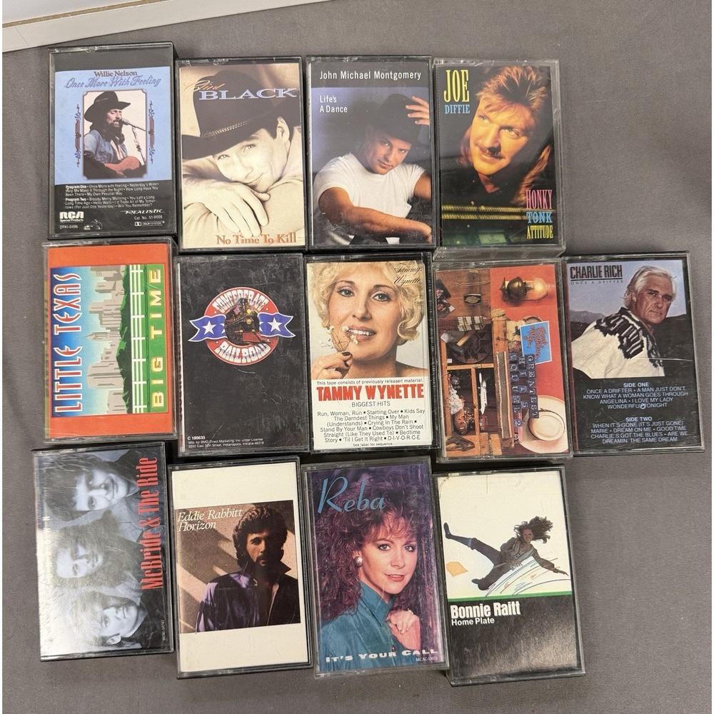 Classic Country Cassette Tape Lot Of 13 Clint Black Reba Charlie Rich Williams